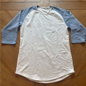 BYLT BASEBALL RAGLAN SHIRT WHITE/BLUE M